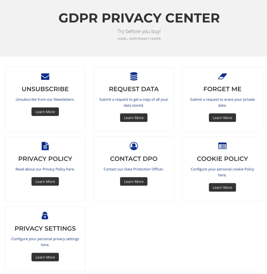 WordPress GDPR & CCPA — screenshot 1