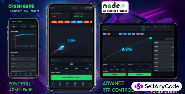 Crash Game Node.js Realtime Engine Updated v5