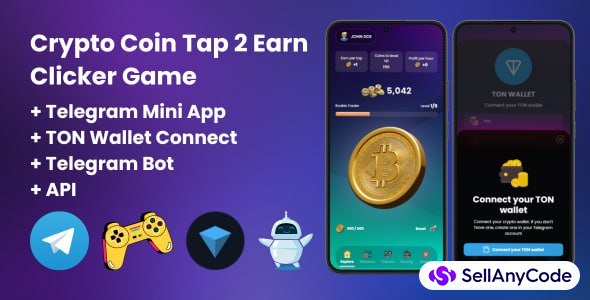 Tap-2-Earn Clicker Game With Telegram Mini App + API + Bot + TON Wallet Connect