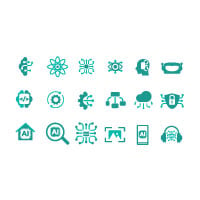 AI & Machine Learning Icons, Minimal Set