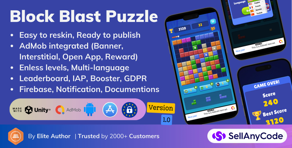 Block Puzzle Pro - Leaderboards & Admob Ready Unity Template