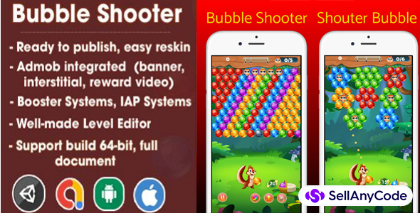 Bubble Shooter App Game Source Code Free + Reskin Tutorial, Free Source  Code, Admob ads