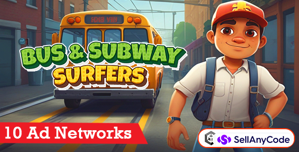 Bus & Subway Surfers Unity Source Code 10 Ad Networks