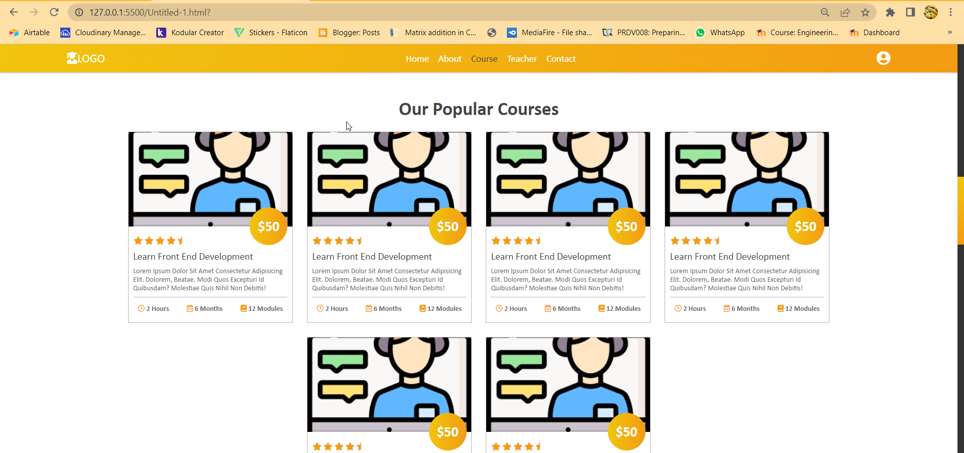 Buy HTML / CSS Code For Online Learning Platform Website. Source code