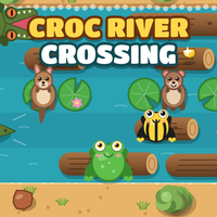 Croc River Crossing - HTML5 One-Tap Arcade Game (Source Code)