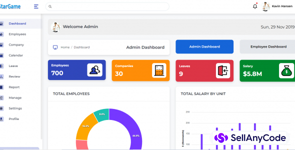 Dashboard - Human Resources Management In HTML