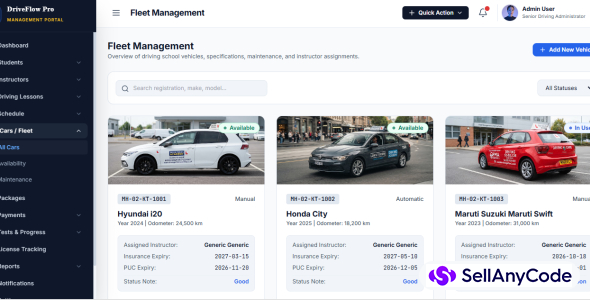 DriveFlow Pro - Driving School Management System