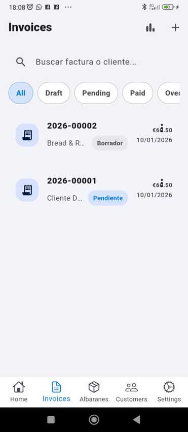 Flutter Invoice & Delivery Notes Manager App — screenshot 2
