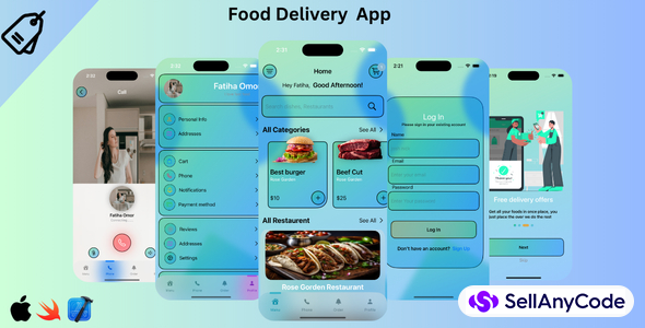 Food Delivery Native iOS app UI Template 2025