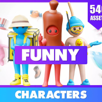 Funny Characters - Animated Low Poly 3D Models