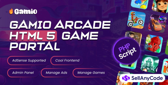 Gamio Arcade - HTML 5 Game Portal PHP Script