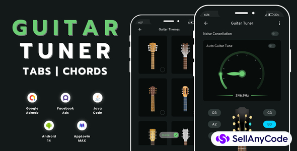 Guitar Tuner Tabs Chords With AdMob Ads