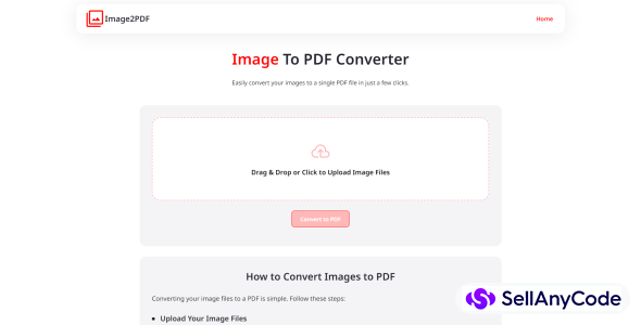 Image To Pdf Converter Website Script