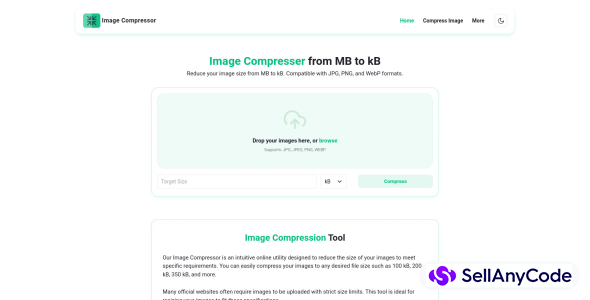 Image Compressor Website Script