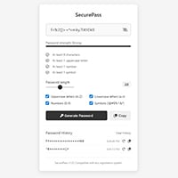 SecurePass, Password Generator