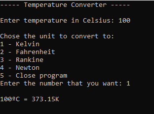 Temperature Converter – C++ Console Program — screenshot 1