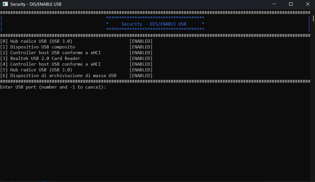 USB Device Manager Port-Level Enable/Disable Utility for Windows — screenshot 1