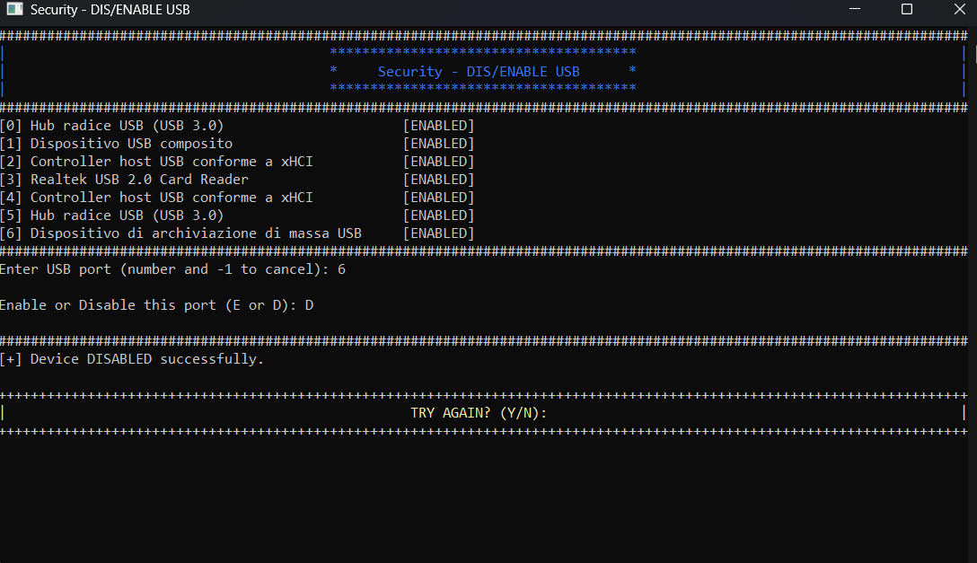 USB Device Manager Port-Level Enable/Disable Utility for Windows — screenshot 3