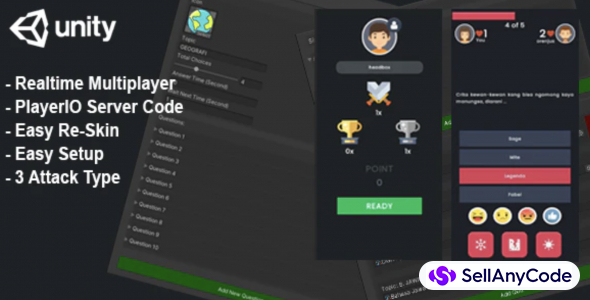 (Unity) Quiz Realtime Multiplayer + Server Code - Player.IO