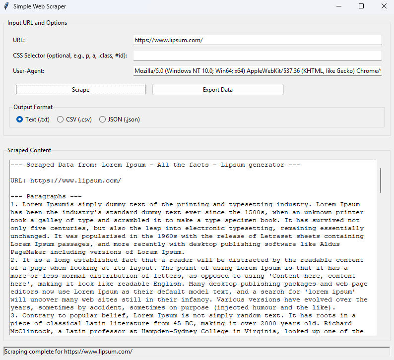 Web Scraper — screenshot 2