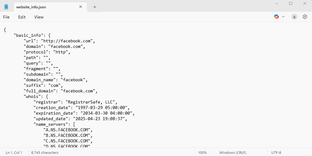 Website Information Gatherer — screenshot 4