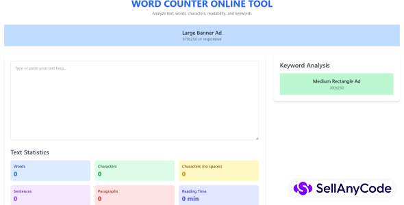 Word Counter Tool Website Script