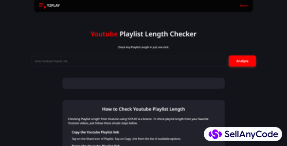 Youtube Playlist Length Checker Website Script