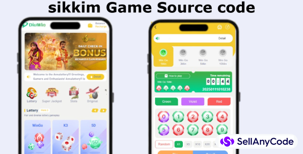 sikkim Game Source Code With Admin Panel With Yellow UI